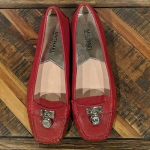 Michael Kors Red Leather Loafers - Size 6